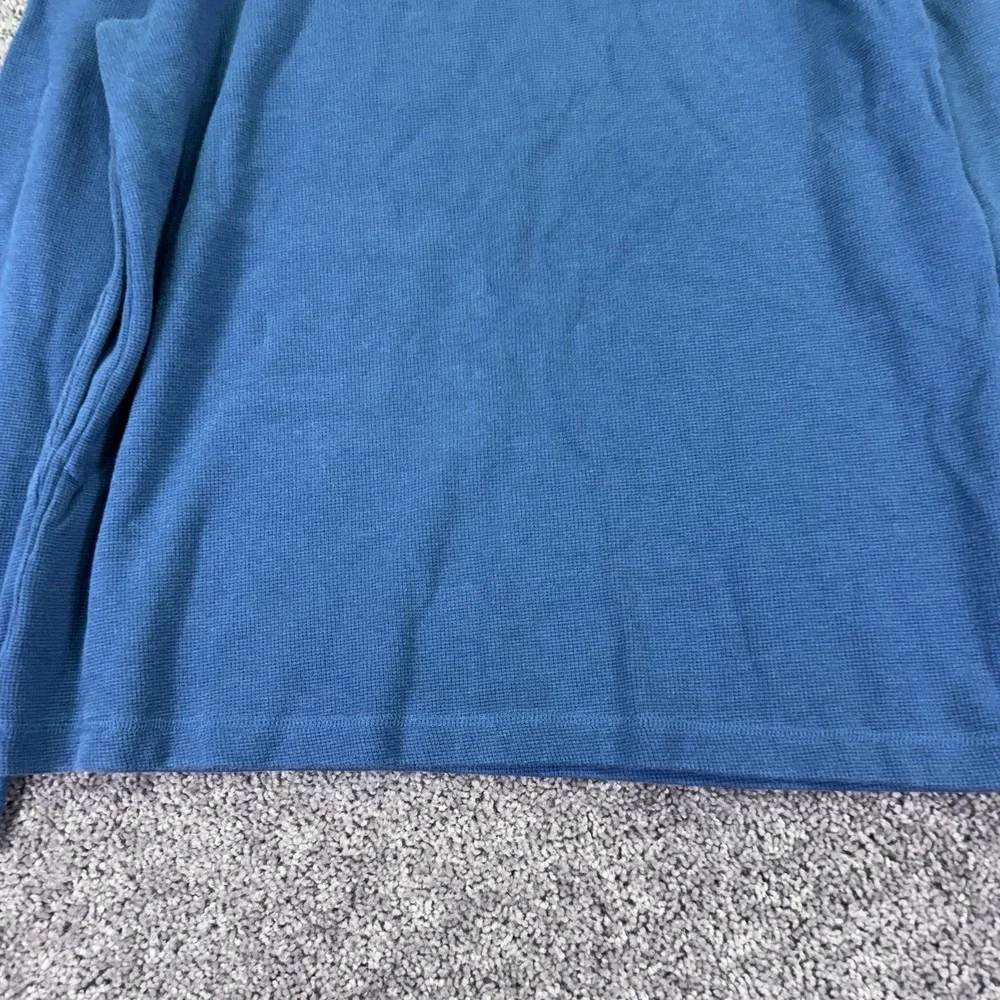 Banana Republic Shirt Mens Large Blue Thermal Waffle Knit Long Sleeve Crew Neck